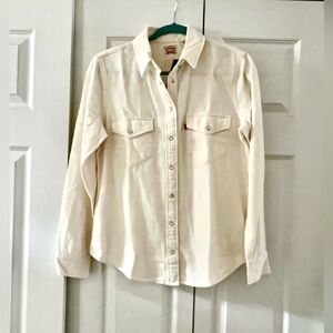 NWT Levi’s White Long Sleeve Western Button-Up Shirt Cotton Blend - Size M